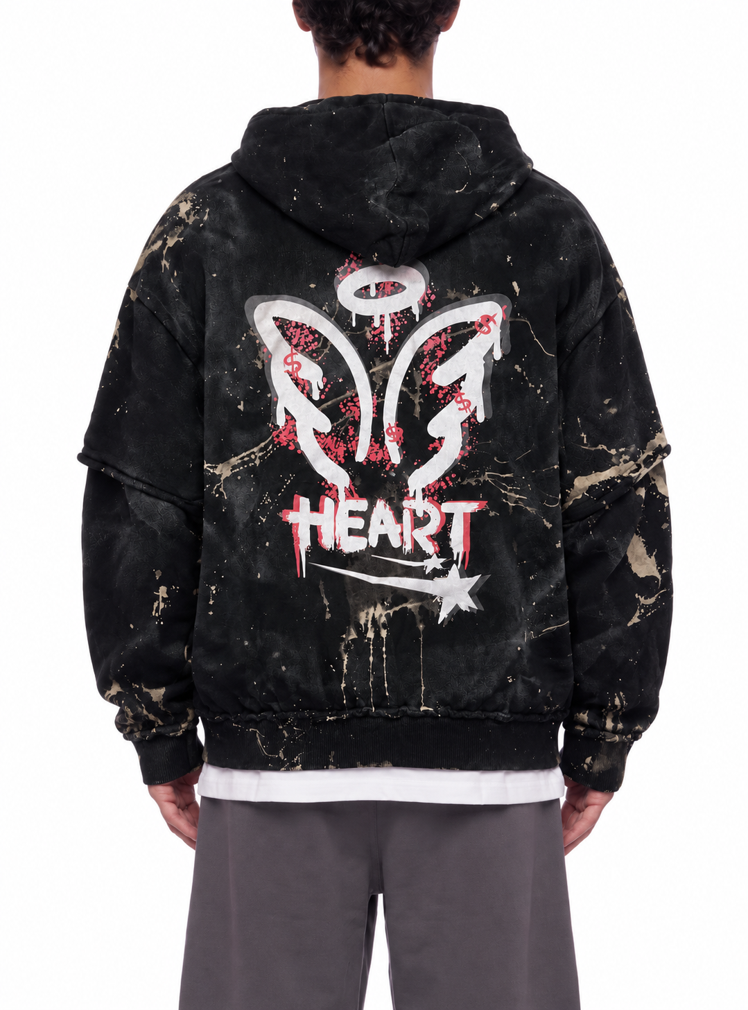 Have $ Have Heart Raw Edge Double Layered Hoodie