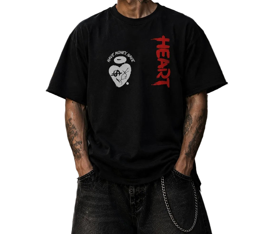 Have $ Have Heart Sun Fade Raw Edged T-Shirt