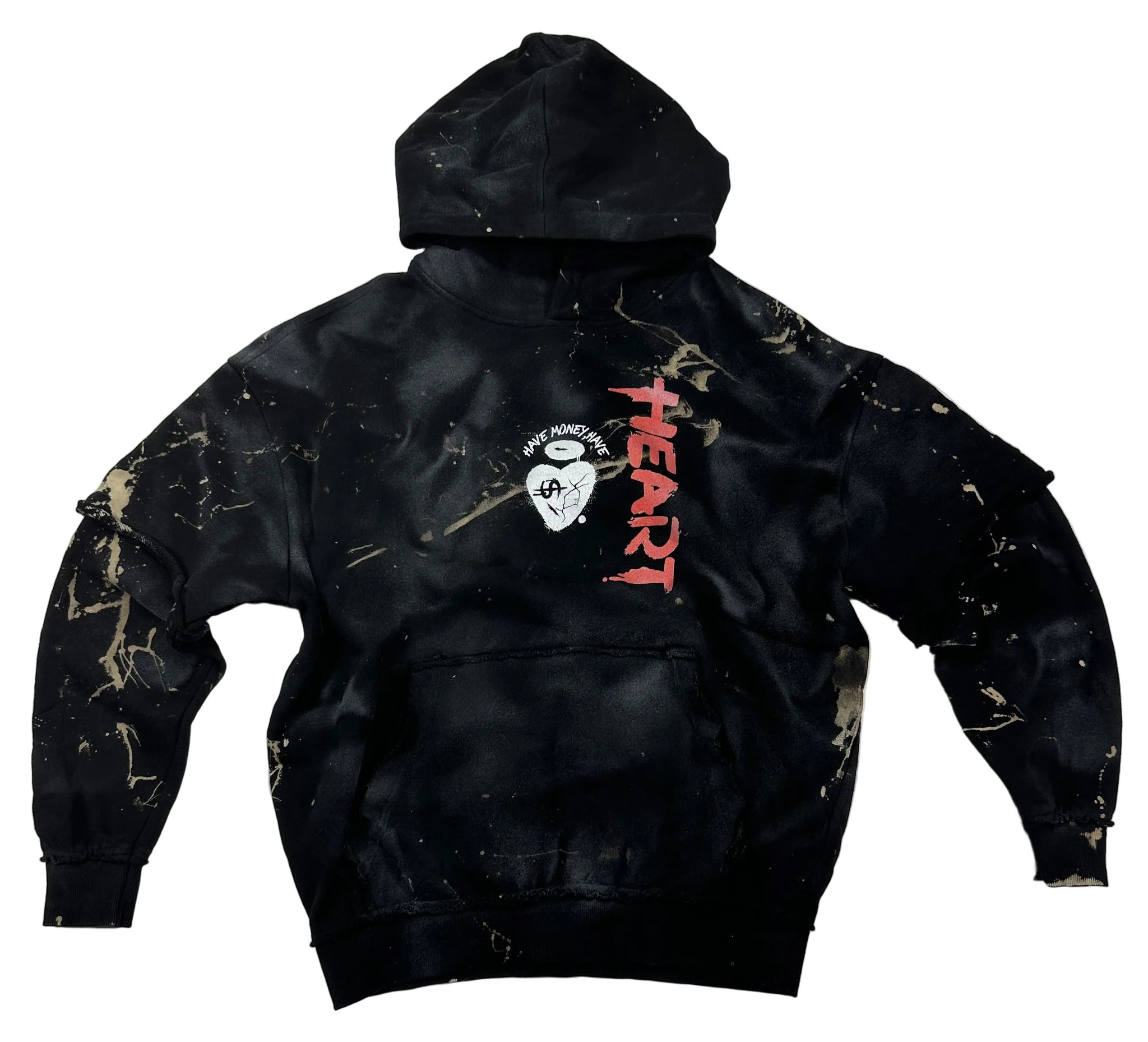 Have $ Have Heart Raw Edge Double Layered Hoodie
