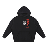 Snow Washed Raw Edge Double Layered Hoodie