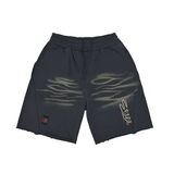 Vintage Washed Tiger Stripes Short Pants